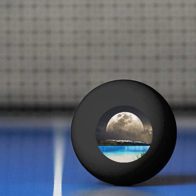 Moon And Beach Ping Pong Ball (Net)