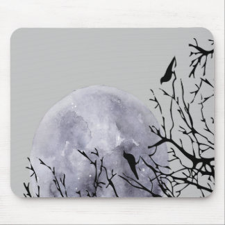 Moon and birds mouse pad
