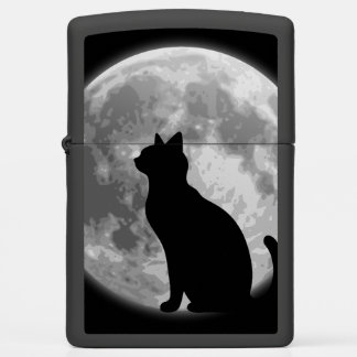 Moon and Black cat Zippo Lighter