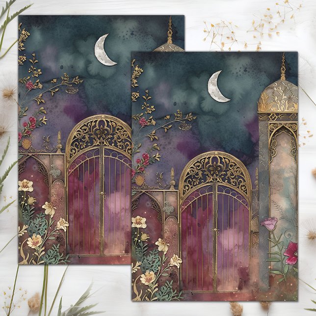 MOON AND CASTLE DECOUPAGE TISSUE PAPER (MOON AND CASTLE DECOUPAGE TISSUE PAPER)