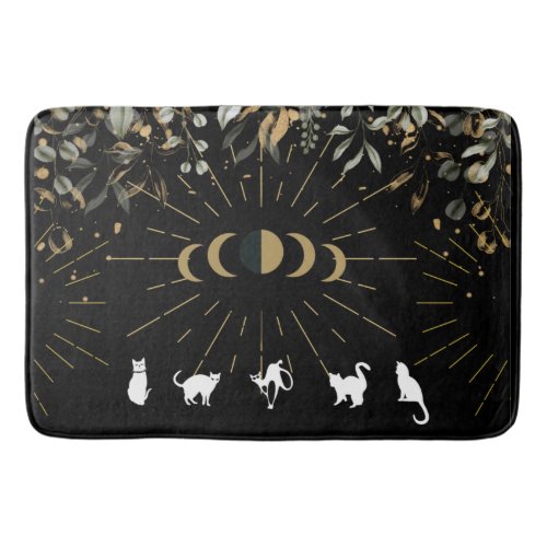 Moon and Cat Celestial Bath Mat