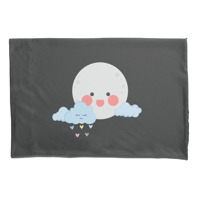 Moon and cloud cute design pillow case (Front)