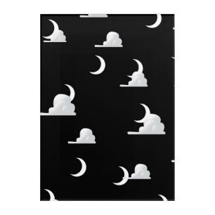 Moon and clouds pattern acrylic print