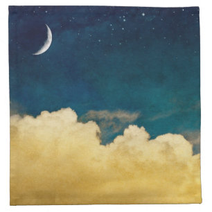 Moon And Cloudscape Napkin