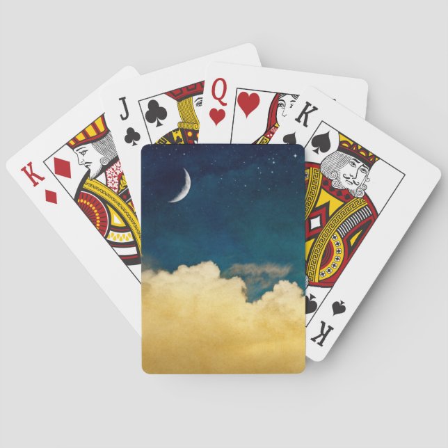 Moon And Cloudscape Poker Cards (Back)