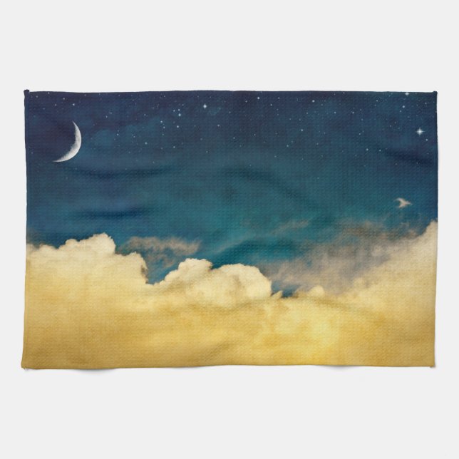 Moon And Cloudscape Towel (Horizontal)
