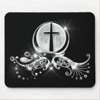 Moon and Cross Mouse Pad