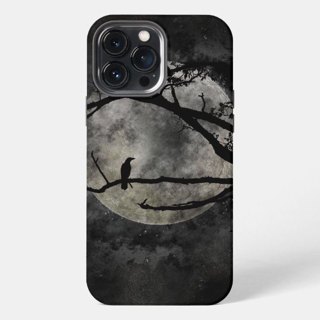 Moon and Crow Iphone Case (Back)