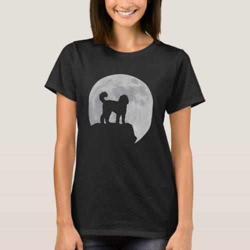 Moon And Dog Silhouette  Bernedoodle T_Shirt