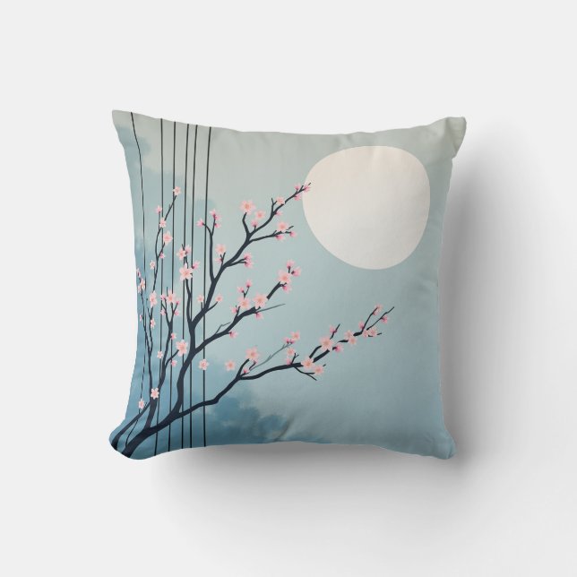 Moon and fall throw pillow (Front)