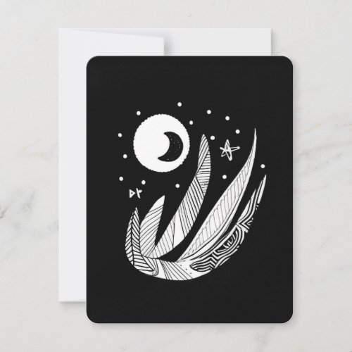 Moon and Feathers Holiday Card