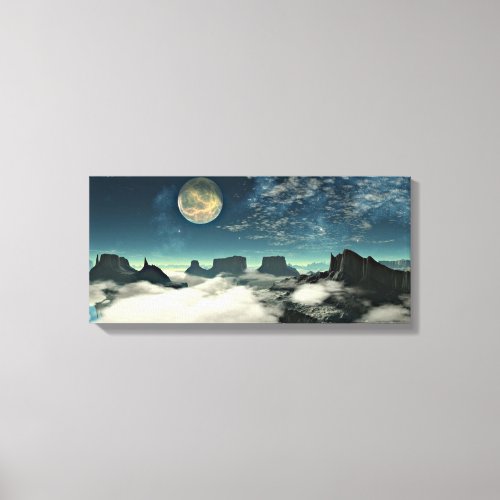 Moon and Landscape Canvas Print