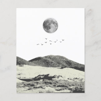 Moon and mountain wall art flyer