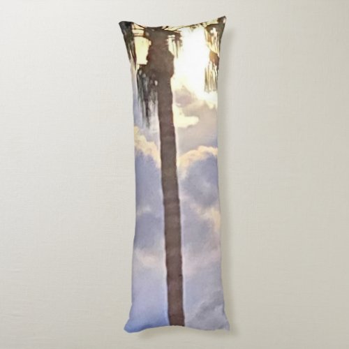 Moon  And Palm Tree   Body Pillow