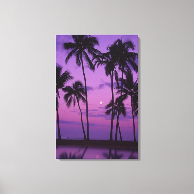 Moon and Palm Tree Canvas Print (Front)