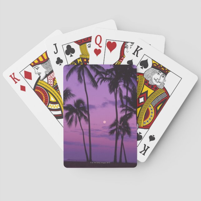 Moon and Palm Tree Poker Cards (Back)