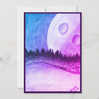 Moon and Planet purple card