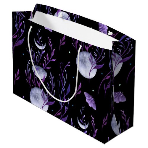 Moon and Purple Moth Large Gift Bag