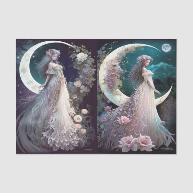 Moon and Roses Tissue Paper (Front)