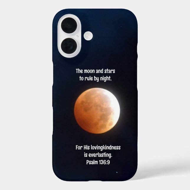 Moon and Star Close Up Bible Verse Phone Case  (Back)