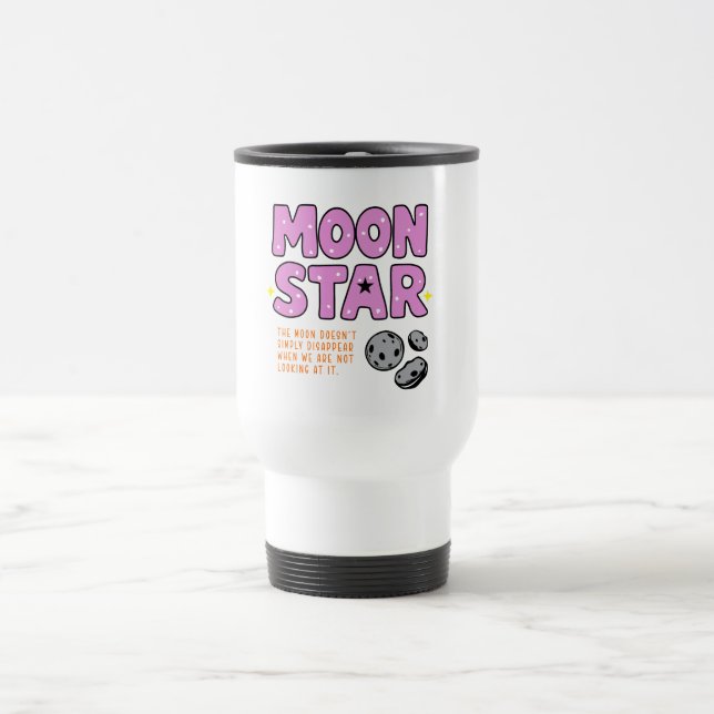 Moon and Star Cute Cartoon Aesthetic – Space Travel Mug (Center)