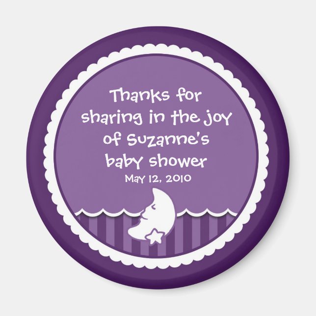 Moon and Star (dark purple) Magnet (Front)