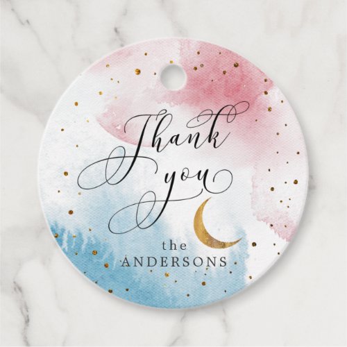 Moon and Star Gender Reveal Favor Tags