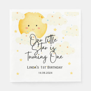 Moon and Stars 1st Birthday Napkins