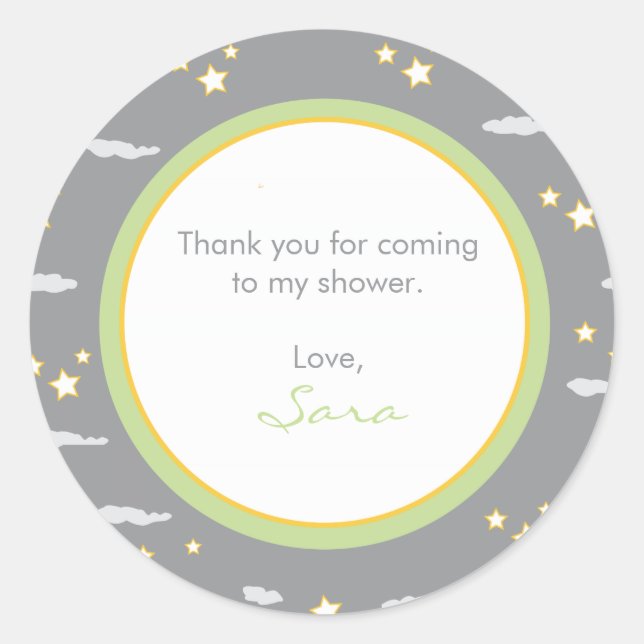 Moon and Stars Address Label/Favor Sticker (Front)