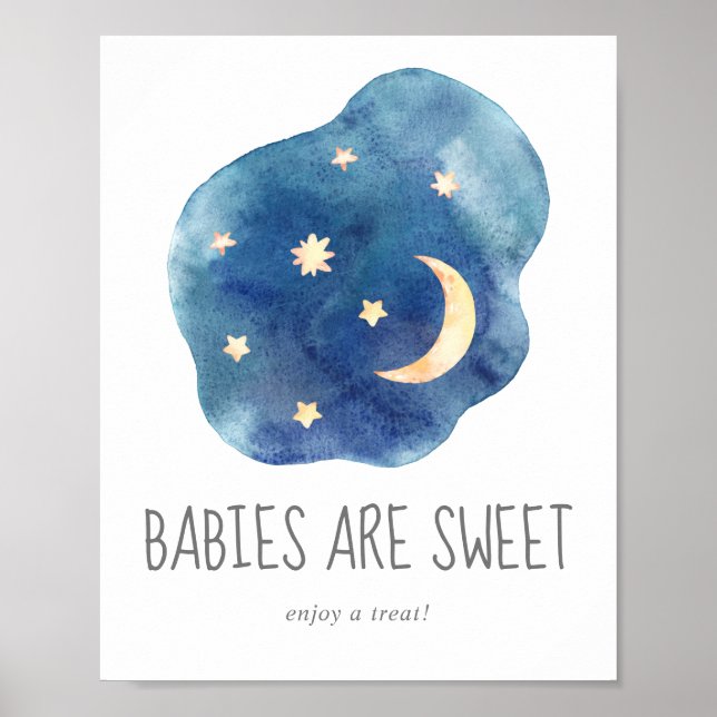 Moon and Stars Babies are Sweet Enjoy a Treat Sign (Front)