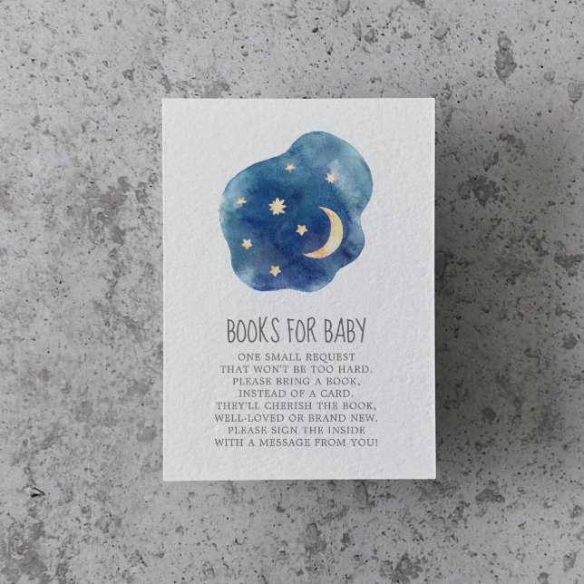 Moon and Stars Baby Boy Books for Baby Enclosure Card (Creator Uploaded)
