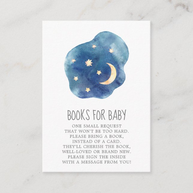 Moon and Stars Baby Girl Books for Baby Enclosure Card (Front)