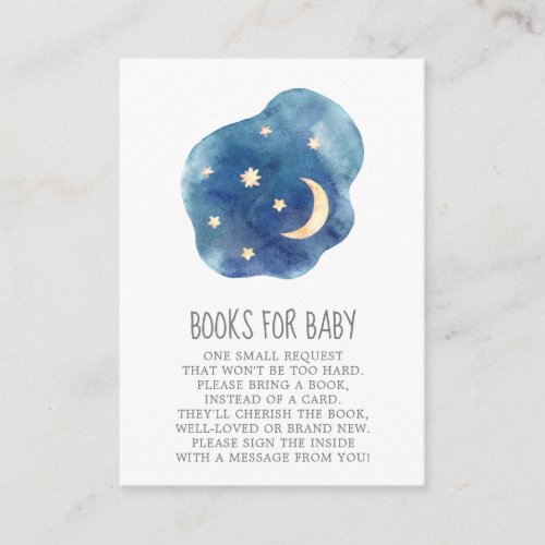Moon and Stars Baby Girl Books for Baby Enclosure Card
