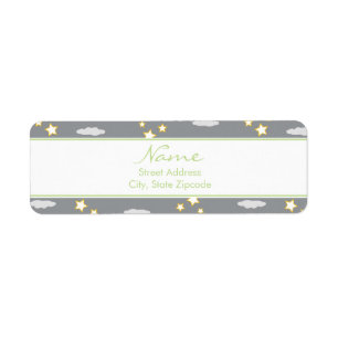 Moon and Stars Baby Shower Address Label