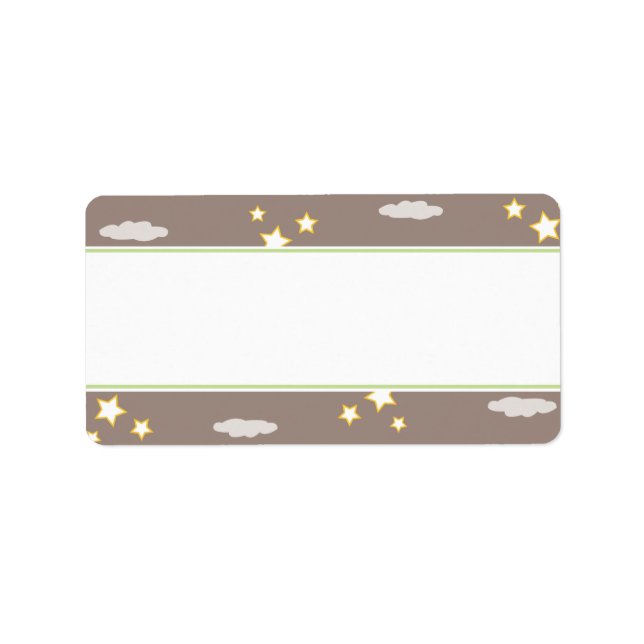 Moon and Stars Baby Shower Address Label (Front)