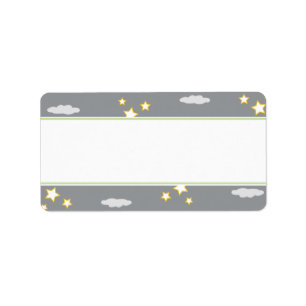 Moon and Stars Baby Shower Address Label