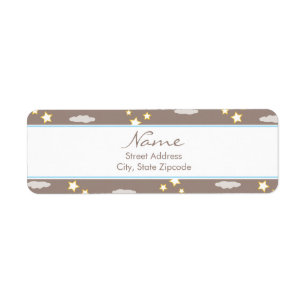 Moon and Stars Baby Shower Address Label
