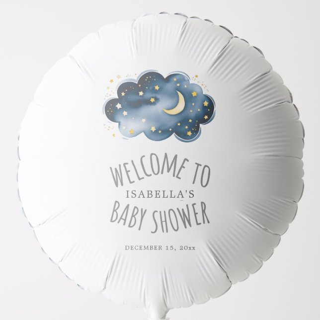 Moon and Stars Baby Shower  Balloon (Front)