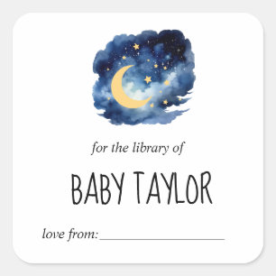 Moon and Stars Baby Shower Bookplate