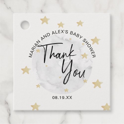 Moon and Stars Baby Shower Boy Favor Tags