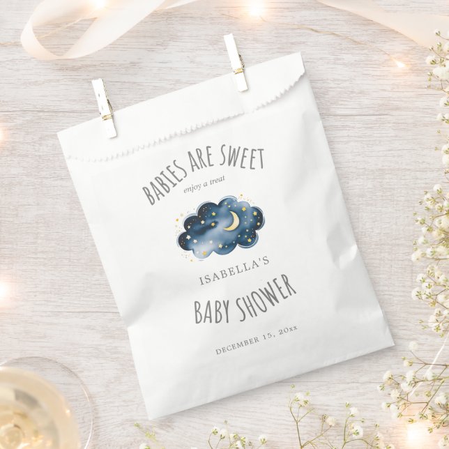 Moon and Stars Baby Shower Favor Bag (Clipped)