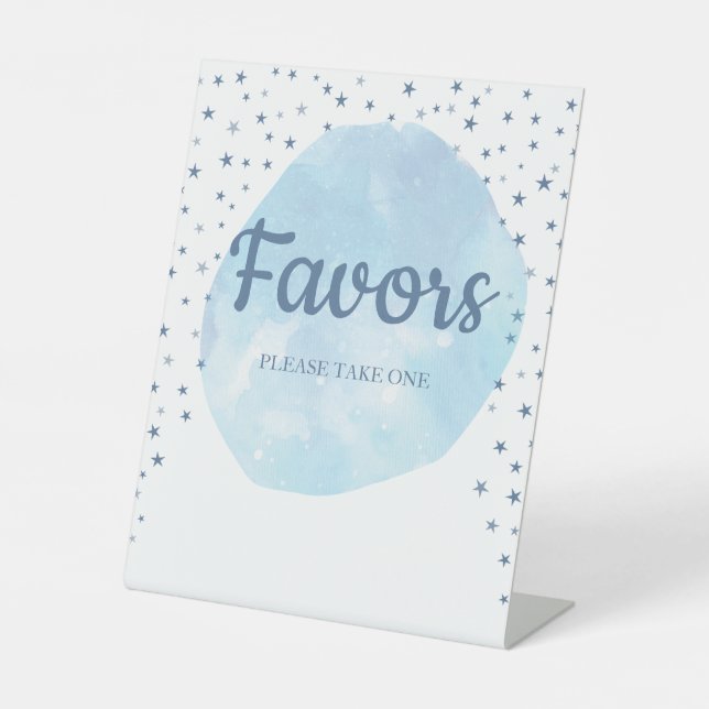 Moon and Stars Baby Shower Favors Sign (Front)