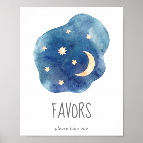 Moon and Stars Baby Shower Favors Sign
