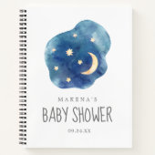 Moon and Stars Baby Shower Gift List Notebook (Front)