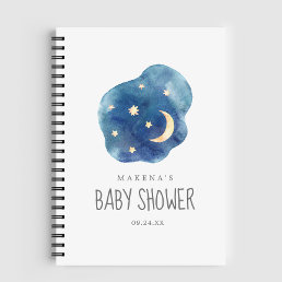 Moon and Stars Baby Shower Gift List Notebook