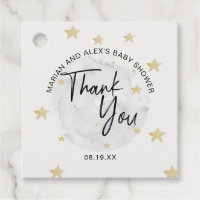 Moon and Stars Baby Shower Girl Favor Tags