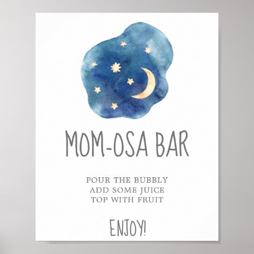 Moon and Stars Baby Shower Mom_osa Bar Sign