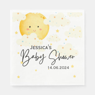 Moon and Stars Baby Shower Napkins