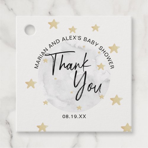 Moon and Stars Baby Shower Neutral Favor Tags