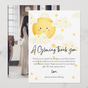 Moon and Stars Baby Shower Photo Thank you Card 